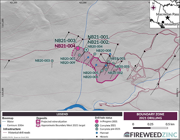 Map 2: Boundary Zone 2021 drilling