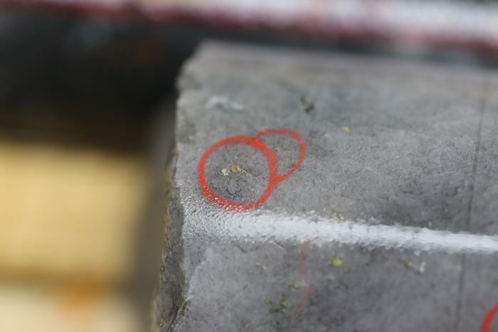 Visible gold mineralization from the new Arrow zone in drill hole REG-002. Images are of selected core intervals and are not representative of all mineralization on the property.