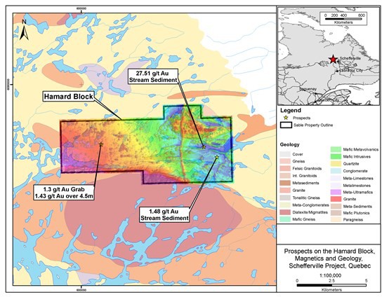Prospects on the Hamard Block; Magnetics and Geology within the Schefferville Project